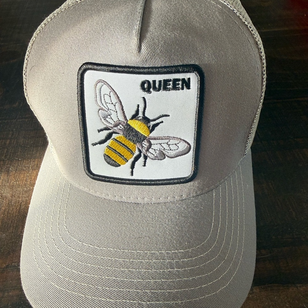 Queen Bee Patch Trucker Hat - Taupe